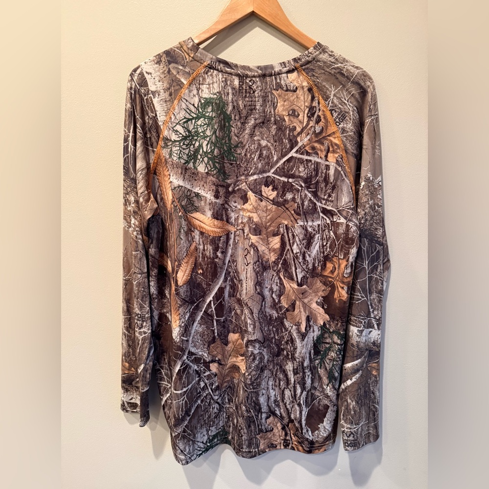 Real Tree Camouflage Shirt Mens Medium Hunting Fishing Long Sleeve Stretch - Picture 3 of 4